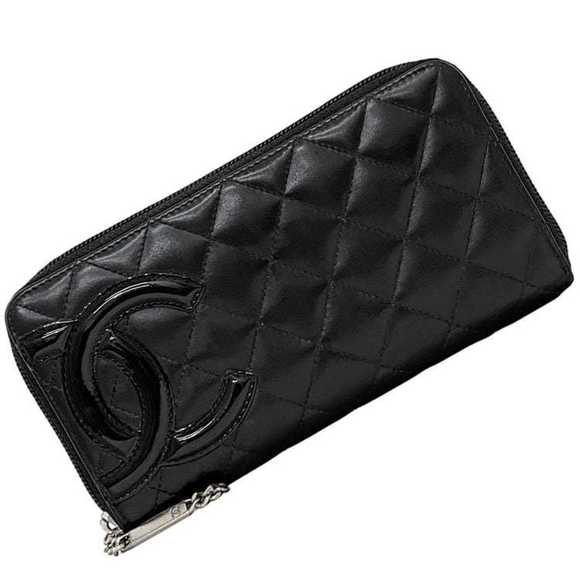 Chanel Round Long Wallet f-21276 Black Cambon A50078 Lambskin 15 Series CHANEL C - Picture 1 of 10
